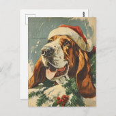 Basset Hound Weihnachten Postkarte (Vorne/Hinten)