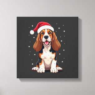 Basset Hound Weihnachten Tank Top Leinwanddruck