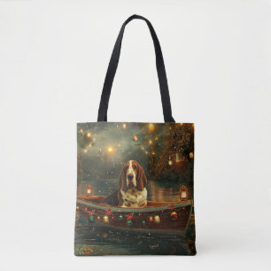 Basset Hound Weihnachtliche Festreise Tasche