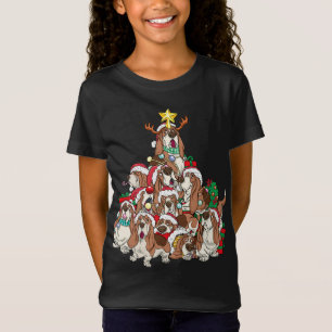 Basset Hound Weihnachtsbaum Dog Santa Xmas T-Shirt