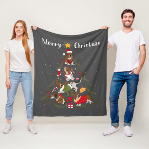 Basset Hound Weihnachtsbaum Xmas Hund Lover Fleecedecke