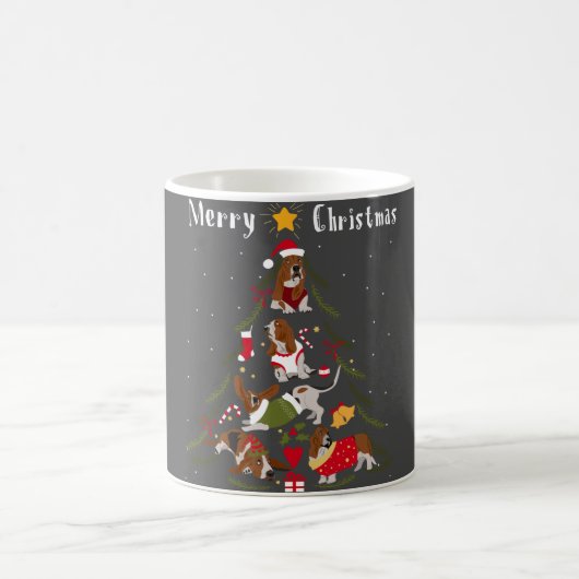 Basset Hound Weihnachtsbaum Xmas Hund Lover Kaffeetasse (Mittel)