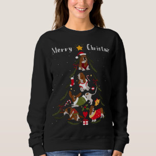 Basset Hound Weihnachtsbaum Xmas Hund Lover Sweatshirt