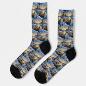 Basset Hound Weihnachtsboot Urlaub Socken (Linkes Detail)