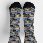 Basset Hound Weihnachtsboot Urlaub Socken (Oben)