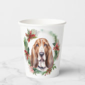Basset Hound Weihnachtsfeiertag Festliche Jungfrau Pappbecher (Vorderseite)
