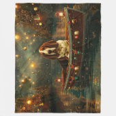 Basset Hound Weihnachtsfest Reise Fleecedecke (Vorderseite)