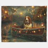 Basset Hound Weihnachtsfest Reise Fleecedecke (Vorderseite (Horizontal))