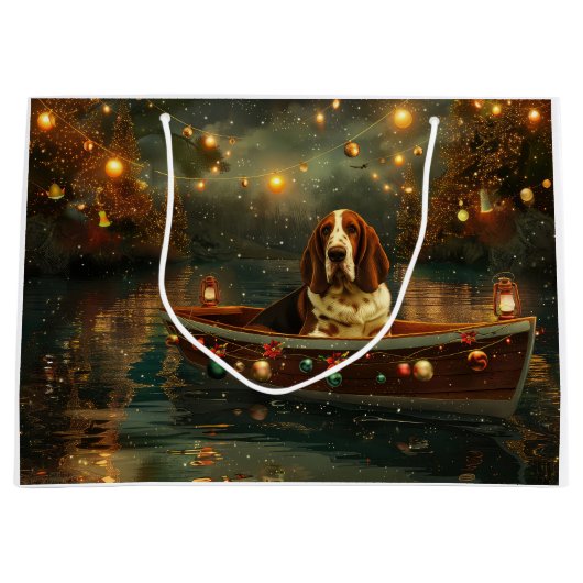 Basset Hound Weihnachtsfest Reise Große Geschenktüte (Vorderseite)
