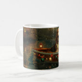 Basset Hound Weihnachtsfest Reise Kaffeetasse (Vorderseite Links)