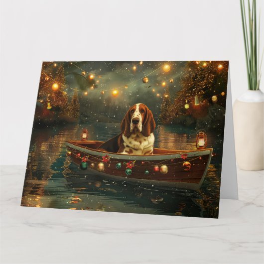Basset Hound Weihnachtsfest Reise Karte (Vorderseite)