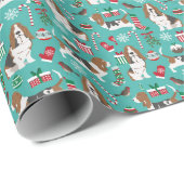 Basset Hound Weihnachtsgeschenk Wraps Geschenkpapier (Rolleneckpunkt)