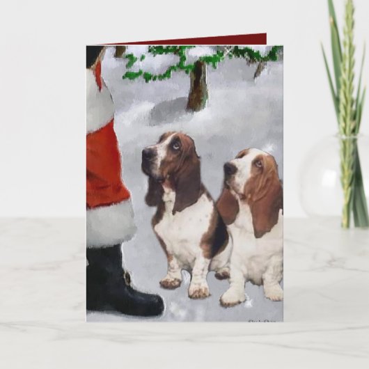Basset Hound Weihnachtsgeschenke Feiertagskarte (Vorderseite)
