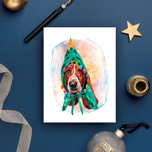 Basset Hound Weihnachtsgeschenke für Hunde Liebhab Feiertagspostkarte