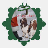 Basset Hound Weihnachtsgeschenke Ornament Karte (Vorderseite)