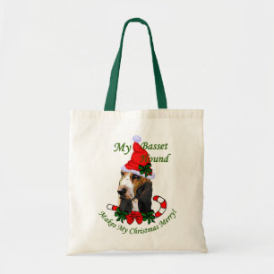 Basset Hound Weihnachtsgeschenke Tragetasche