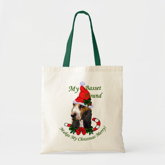 Basset Hound Weihnachtsgeschenke Tragetasche (Vorne)