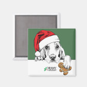 Basset Hound Weihnachtskeks Magnet (Vorderseite/Rückseite)