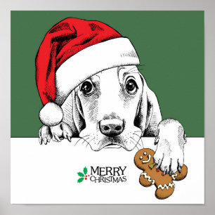 Basset Hound Weihnachtskeks Poster
