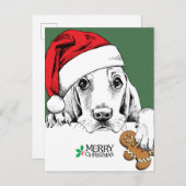 Basset Hound Weihnachtskeks Postkarte (Vorne/Hinten)