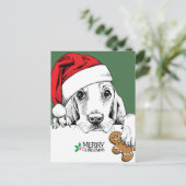 Basset Hound Weihnachtskeks Postkarte (Stehend Vorderseite)