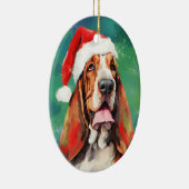 Basset Hound Weihnachtsmalerei Keramik Ornament (Rechts)