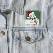 Basset Hound-Weihnachtsplätzchen Button (Beispiel)