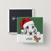 Basset Hound-Weihnachtsplätzchen Button (Vorne & Hinten)