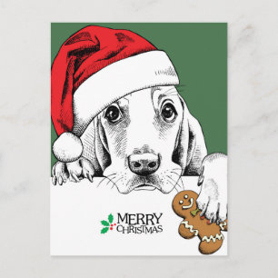 Basset Hound Weihnachtsplätzchen Postkarte