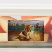 Basset Hound Weihnachtsreise: Feierabend Etiketten (Befestigt)