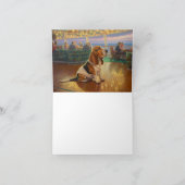 Basset Hound Weihnachtsreise: Feierabend Karte (Innenseite)