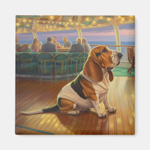 Basset Hound Weihnachtsreise: Feierabend Magnet