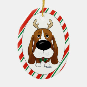 Basset Hound-Weihnachtsverzierung Keramikornament