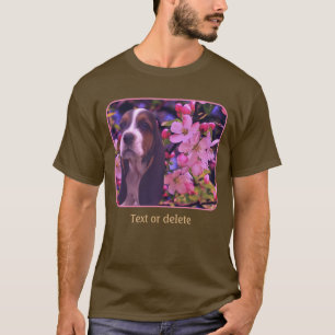 Basset Hound Welpe Blüten Hund Kunst  T-Shirt