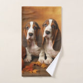 Basset Hound Welpe Herbst Delight Pumpen Badhandtuch Set (Handtuch)