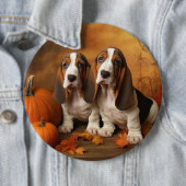 Basset Hound Welpe Herbst Delight Pumpen Button (Beispiel)