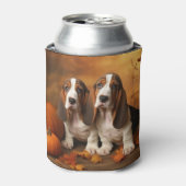 Basset Hound Welpe Herbst Delight Pumpen Dosenkühler (Kanne Vorderseite)