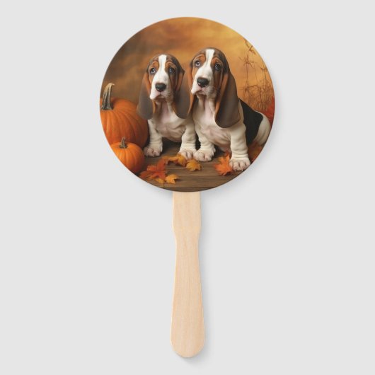Basset Hound Welpe Herbst Delight Pumpen Fächer (Vorderseite)