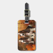 Basset Hound Welpe Herbst Delight Pumpen Gepäckanhänger (Vorderseite vertikal)