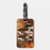 Basset Hound Welpe Herbst Delight Pumpen Gepäckanhänger (Rückseite vertikal)
