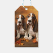 Basset Hound Welpe Herbst Delight Pumpen Geschenkanhänger (Rückseite)