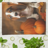 Basset Hound Welpe Herbst Delight Pumpen Geschirrtuch (Gefaltet)