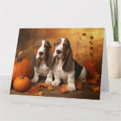 Basset Hound Welpe Herbst Delight Pumpen Karte (Vorderseite)