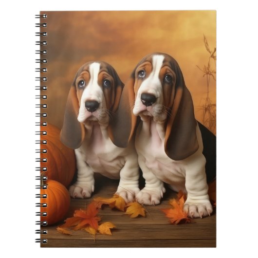 Basset Hound Welpe Herbst Delight Pumpen Notizblock (Vorderseite)