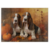 Basset Hound Welpe Herbst Delight Pumpen Schneidebrett (Vorderseite)