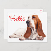 Basset Hound Welpe Hund Red Hallo Denken Sie an Si Postkarte (Vorne/Hinten)