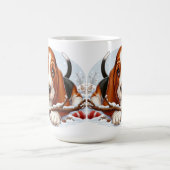 Basset Hound Welpe in Snowy Winter Szene Kaffeetasse (Mittel)
