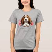 Basset Hound Welpe mit Blume Tri-Blend Shirt (Vorderseite)