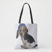 Basset Hound-Welpe mit Maske Tasche (Vorderseite)