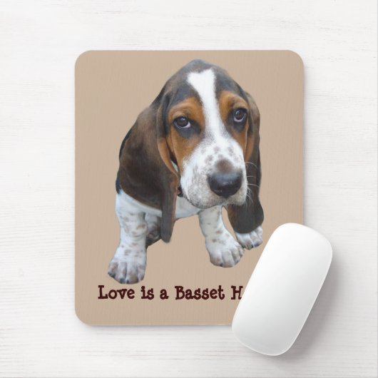 Basset Hound-Welpe Mousepad (Mit Mouse)